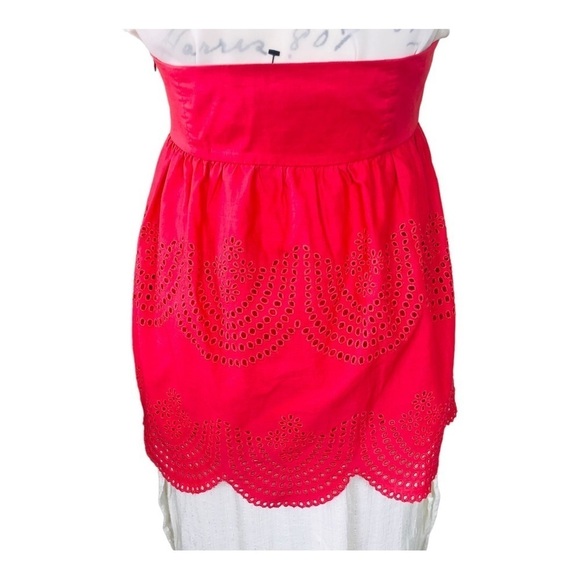 Tibi Red Eyelet Ruffle Halter Top - Picture 8 of 10